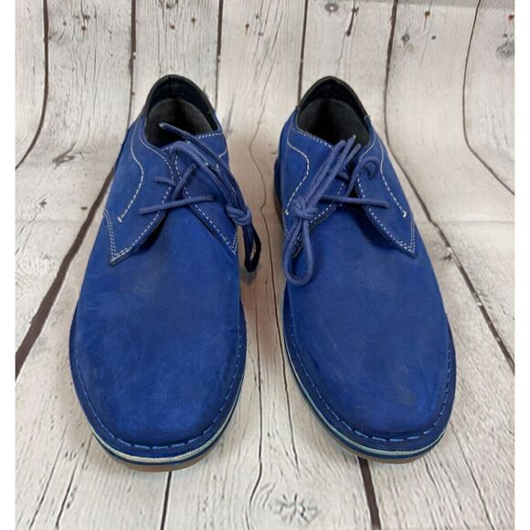 STEVE MADDEN suede royal cobalt blue Oxford dress mens boots size 10 NWOB - Picture 2 of 8